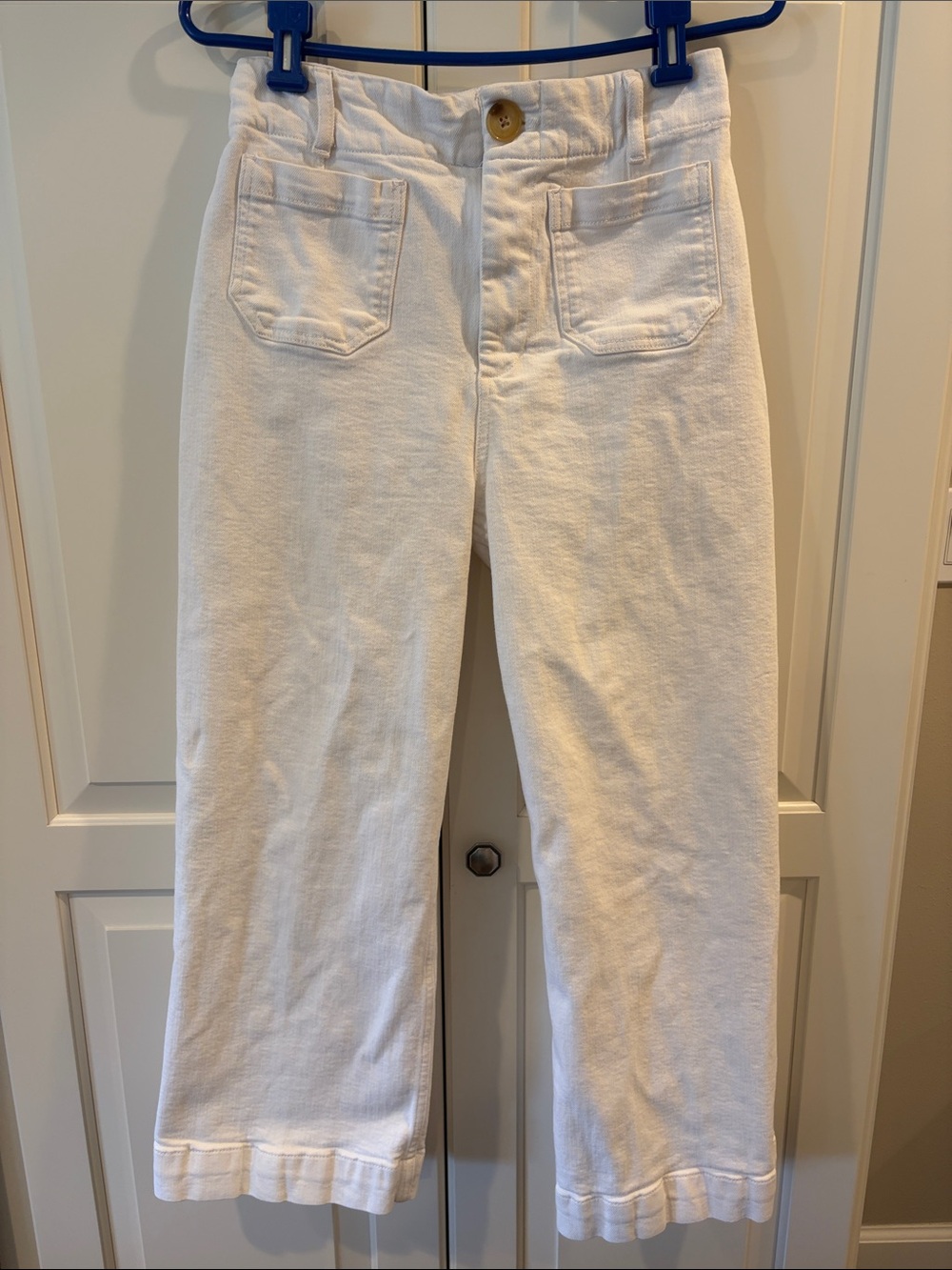 Anthropologie White Wide-Leg Cropped Jeans